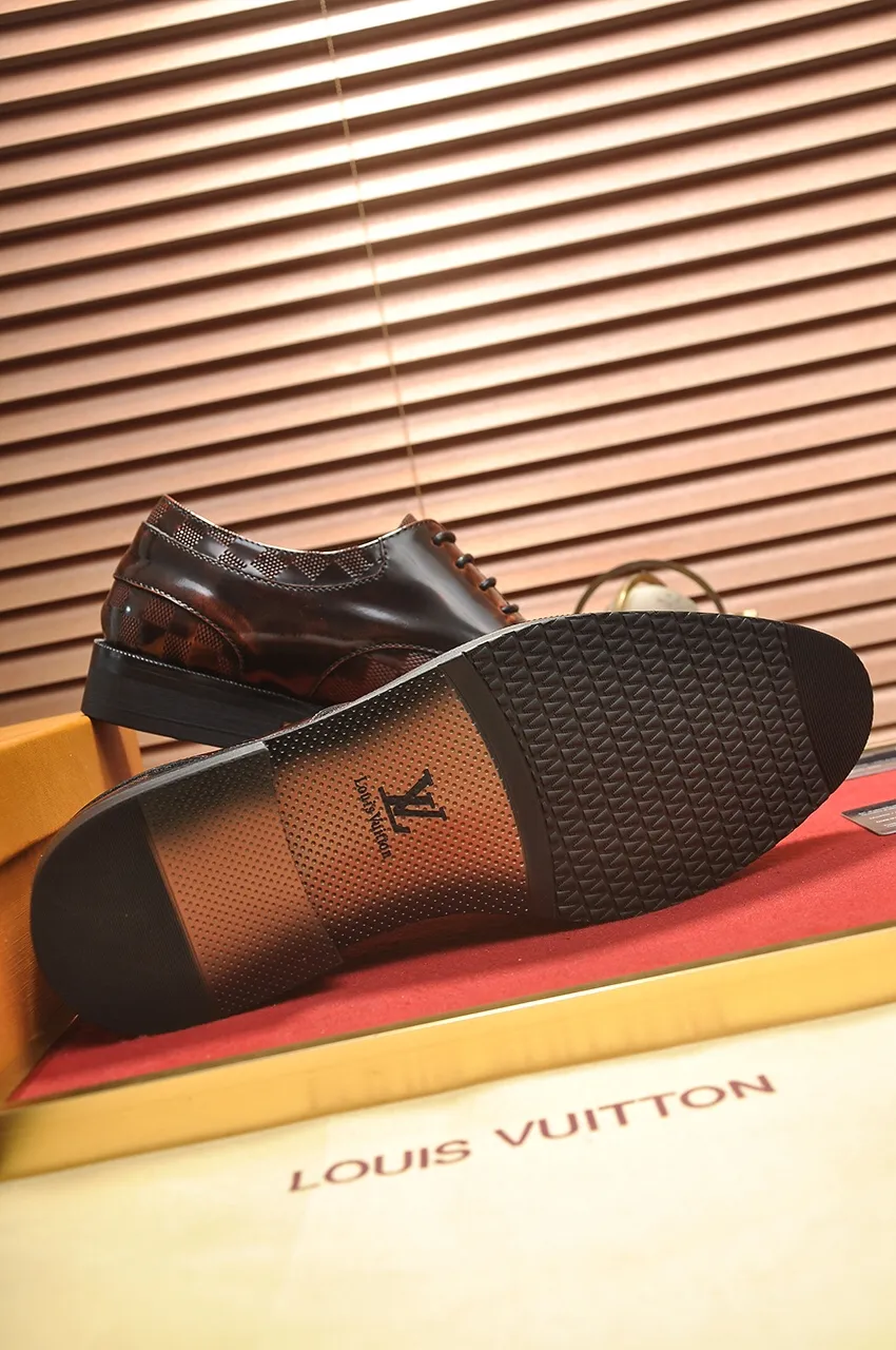 Men's shoes💰460💶【LOUIS VUITTON】(sheepskin lining) new cowhide LV formal shoes🎩🎩❗️🆘made one to one at the counter🎩original quality, imported cowhide upper➕full sheepskin lining➕original rubber outsole, {high quality visible}👣Size: 38-45 (45 custom-made)